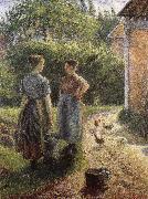 Camille Pissarro Woman in front of farmhouse oil painting on canvas